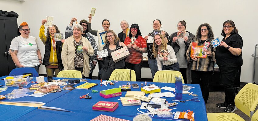 Participants of the &ldquo;crafternoon&rdquo; event came together Saturday for an afternoon of arts and crafts. Art pieces were made using materials such as popsicle sticks, vintage greeting cards, stickers, fun paper and more.