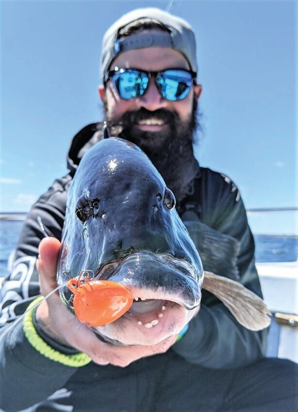 Jeff Sullivan with a ten pound spring tautog caught with a jig and crab in Bristol. Submitted photo