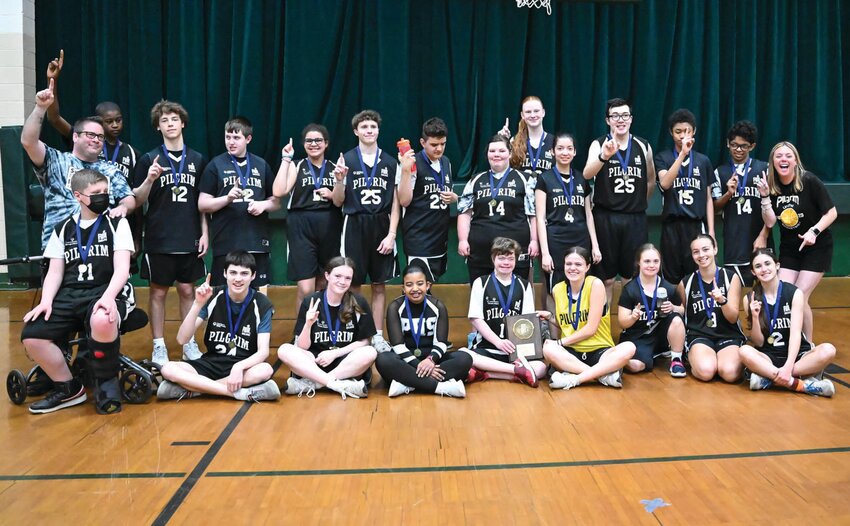 The Pilgrim unified basketball team.
