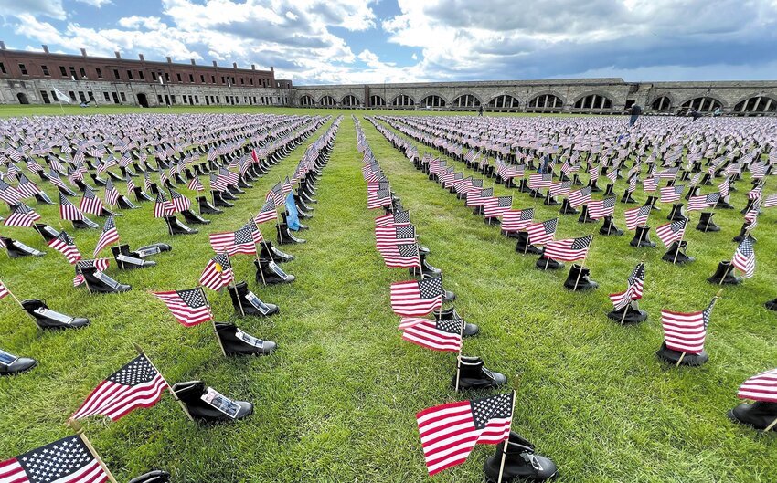 The display was spread out across the grassy parade grounds at the historic fort.  Operation Stand Down, based in Johnston, provides comprehensive services for veterans.