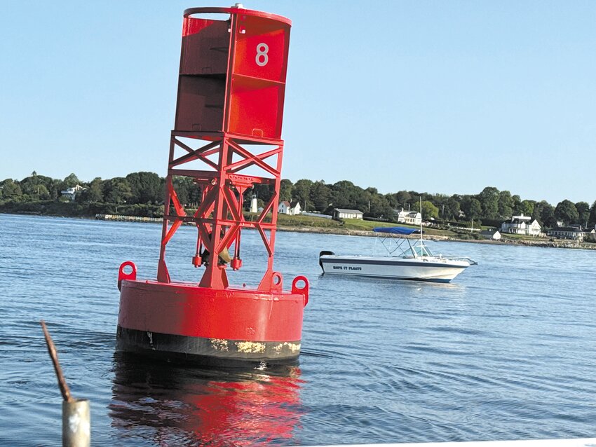 Bell buoy R8, between Patience Island and Warwick Neck, which serves as a marker to Greenwich Bay, is one of 32 navigational aids in Narragansett Bay being considered for removal.