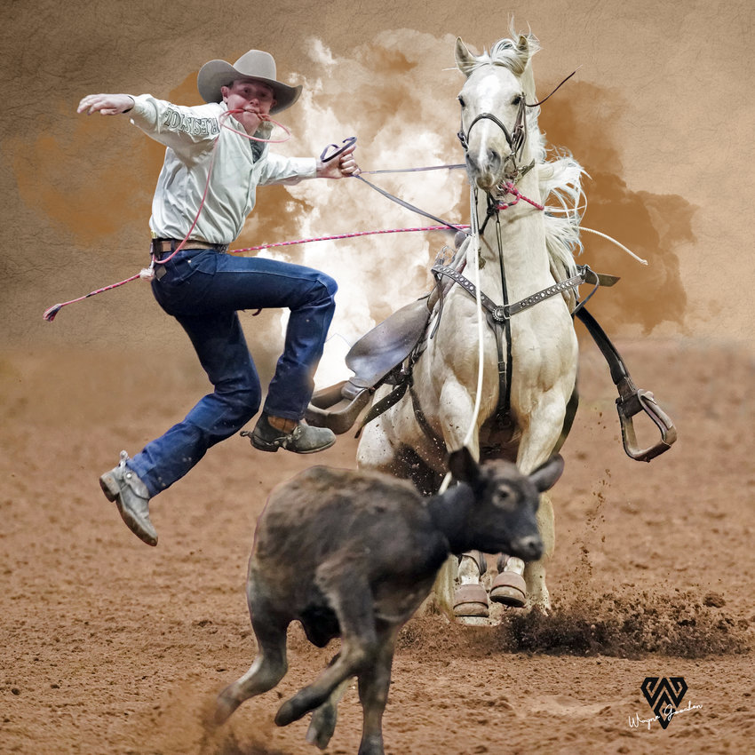 Quitman&rsquo;s Colt Carpenter is shown in action in competition at a rodeo earlier this year.